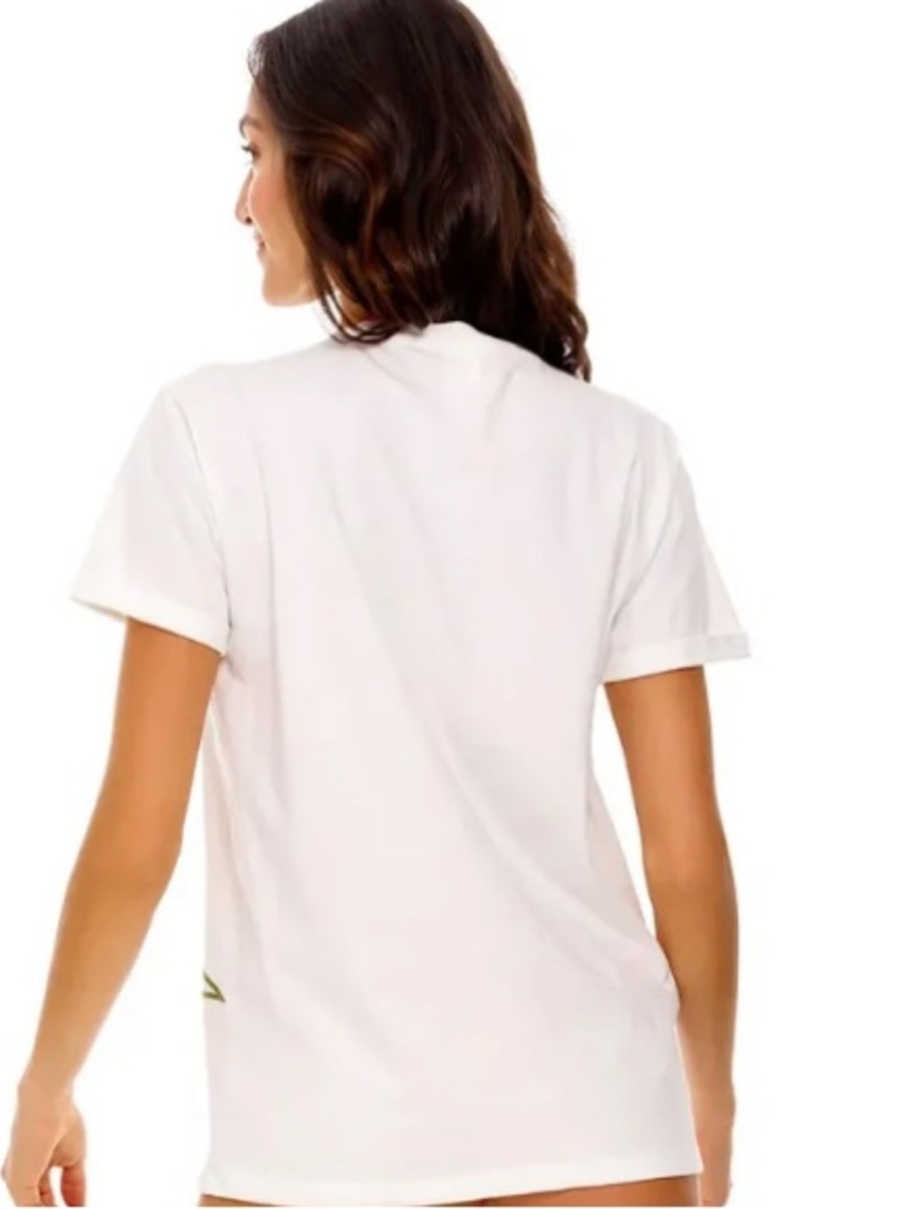 Agua Bendita Sz M T-shirt Gea Chroma White Pink Floral Embroidered Appliqué Top - Picture 3 of 9